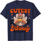 Thanksgiving Toddler Cutest Turkey At The Table Dinner T-Shirt - T-Shirt | Navy