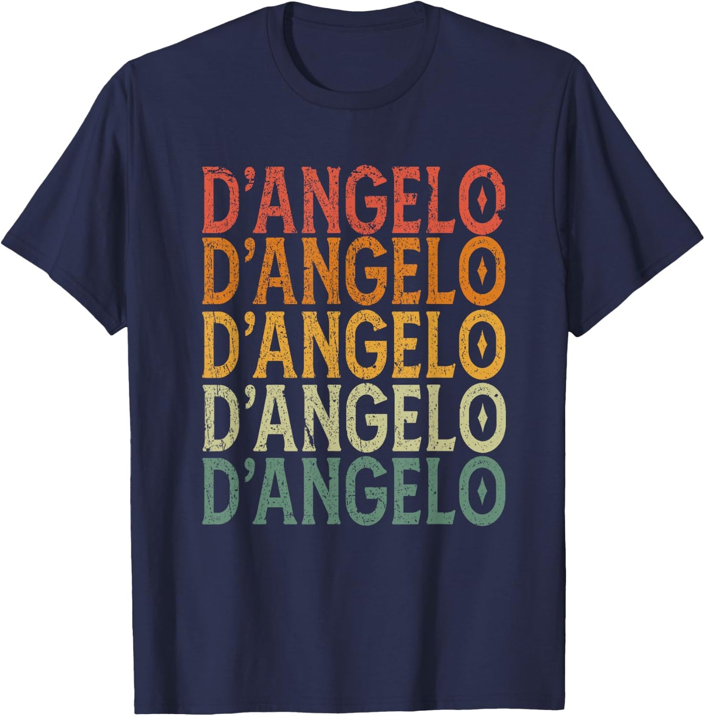 Retro Custom First Name D'Angelo T-Shirt - T-Shirt | Navy