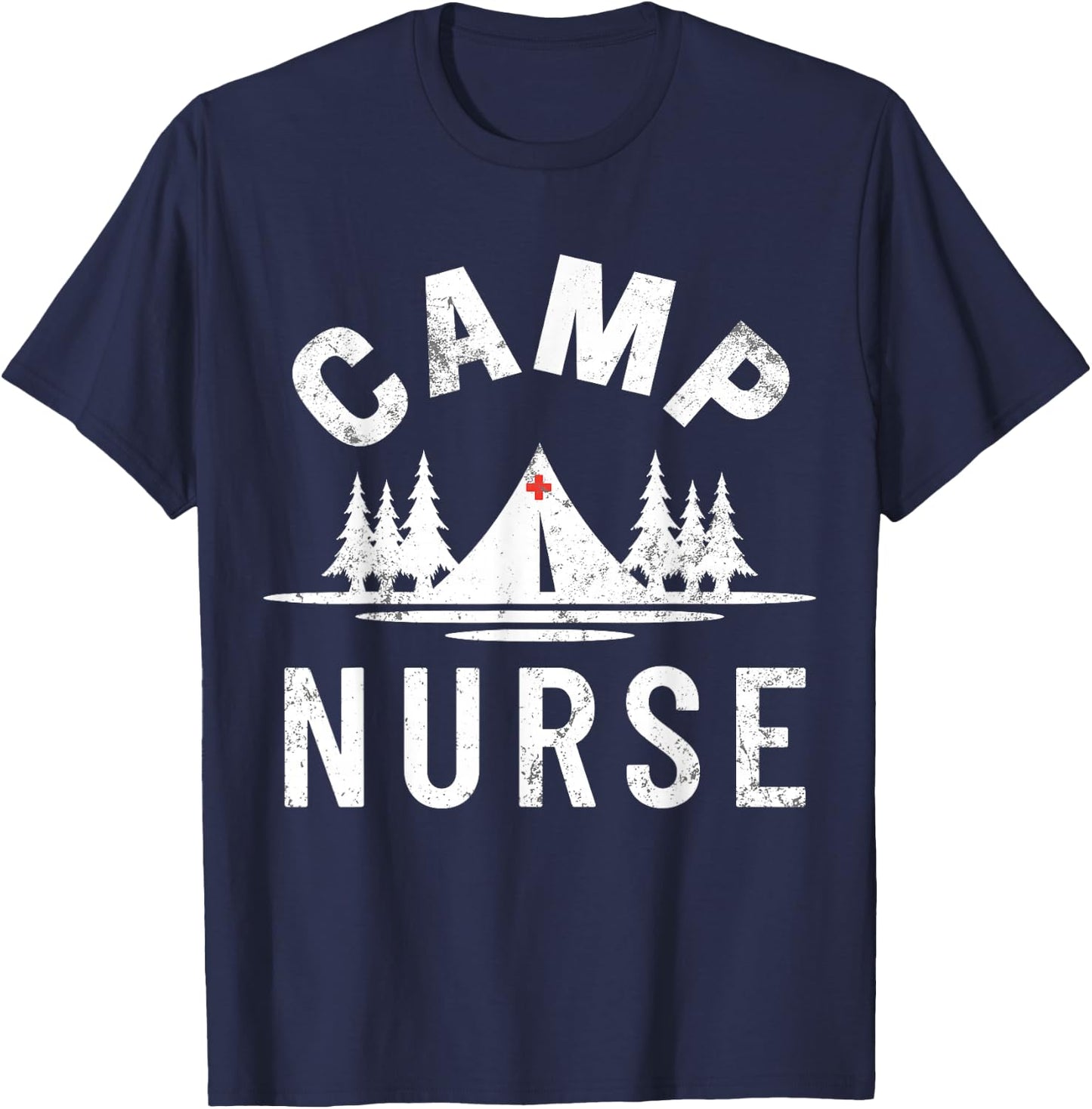 Vintage CAMP NURSE Outdoor Summer Camping T-Shirt - T-Shirt | Navy