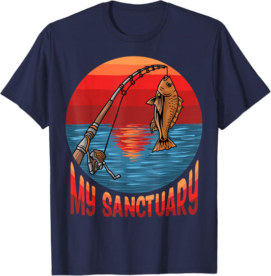 Fisherman Funny Fishing T-Shirt - T-Shirt | Navy