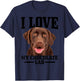 Chocolate Labrador Retriever Mom Dad I Love My Lab Dog T-Shirt - T-Shirt | Navy