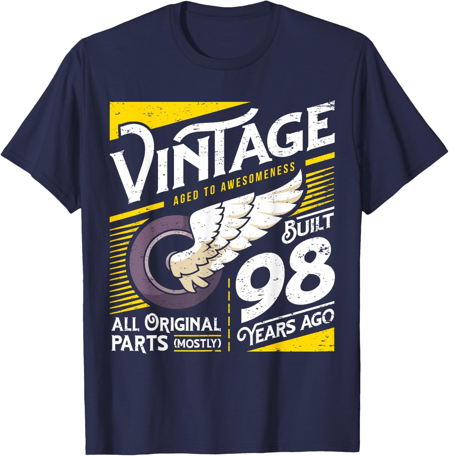 98 Years Vintage 98th Birthday T-Shirt - T-Shirt | Navy