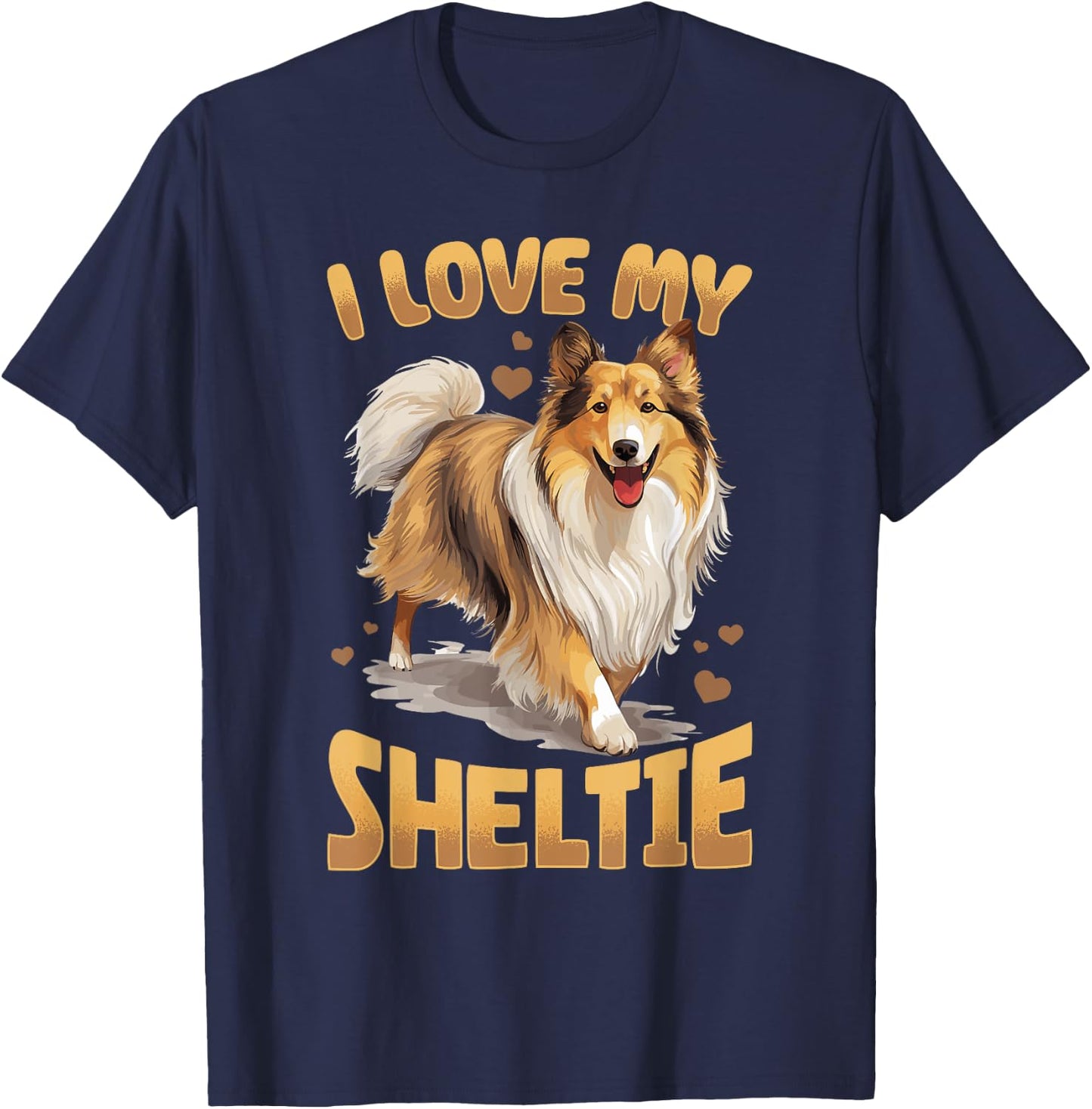 Shetland Sheepdog Dog Sheltie - I love my Sheltie Women Kids T-Shirt - T-Shirt | Navy