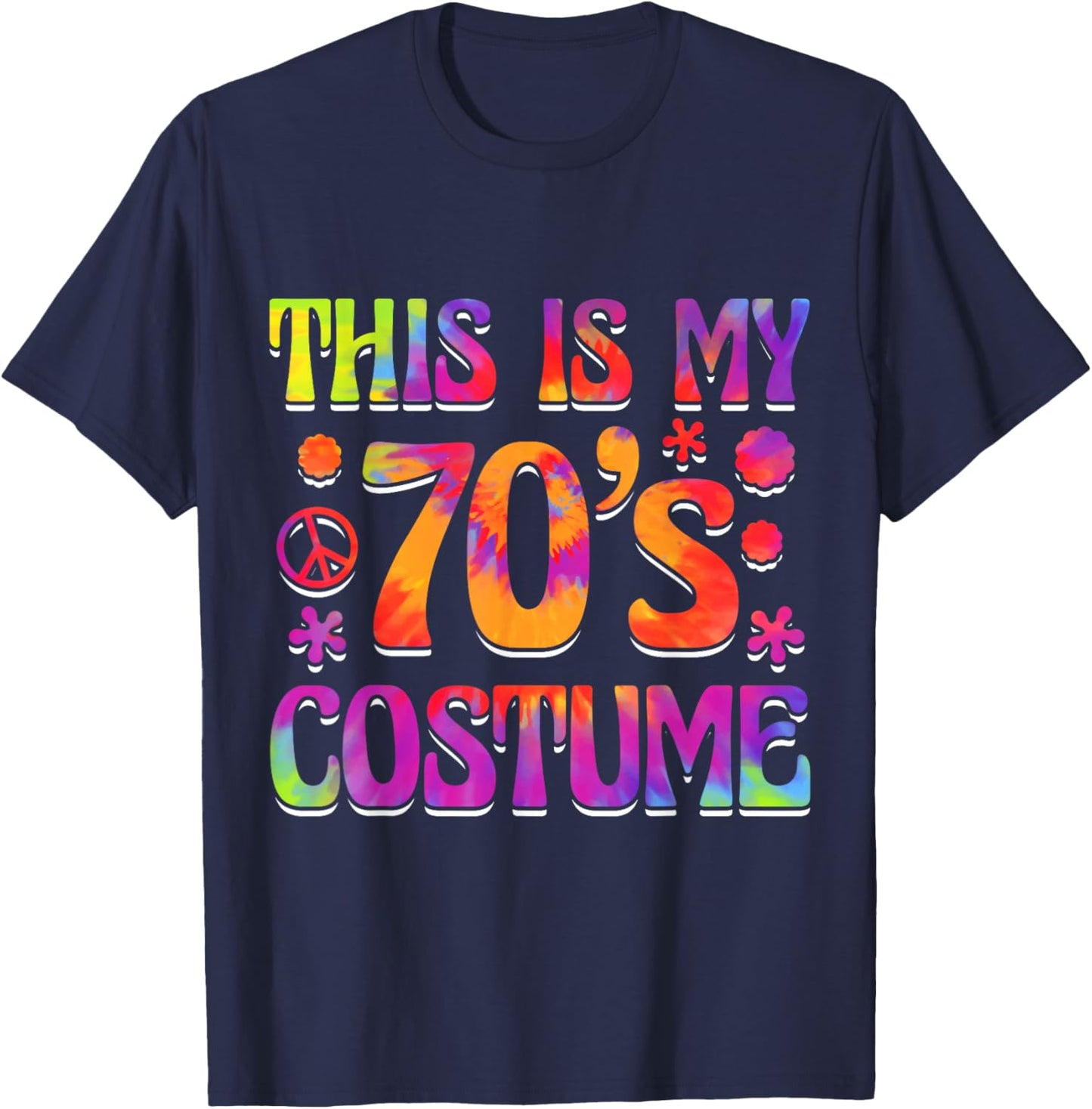 This Is My 70's Costume Seventies Theme Party Hippie Vibes T-Shirt - T-Shirt | Navy