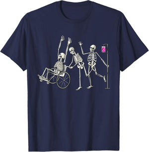 Nurse Skeletons Funny Halloween Healthcare CNA Medical Crew T-Shirt - T-Shirt | Navy