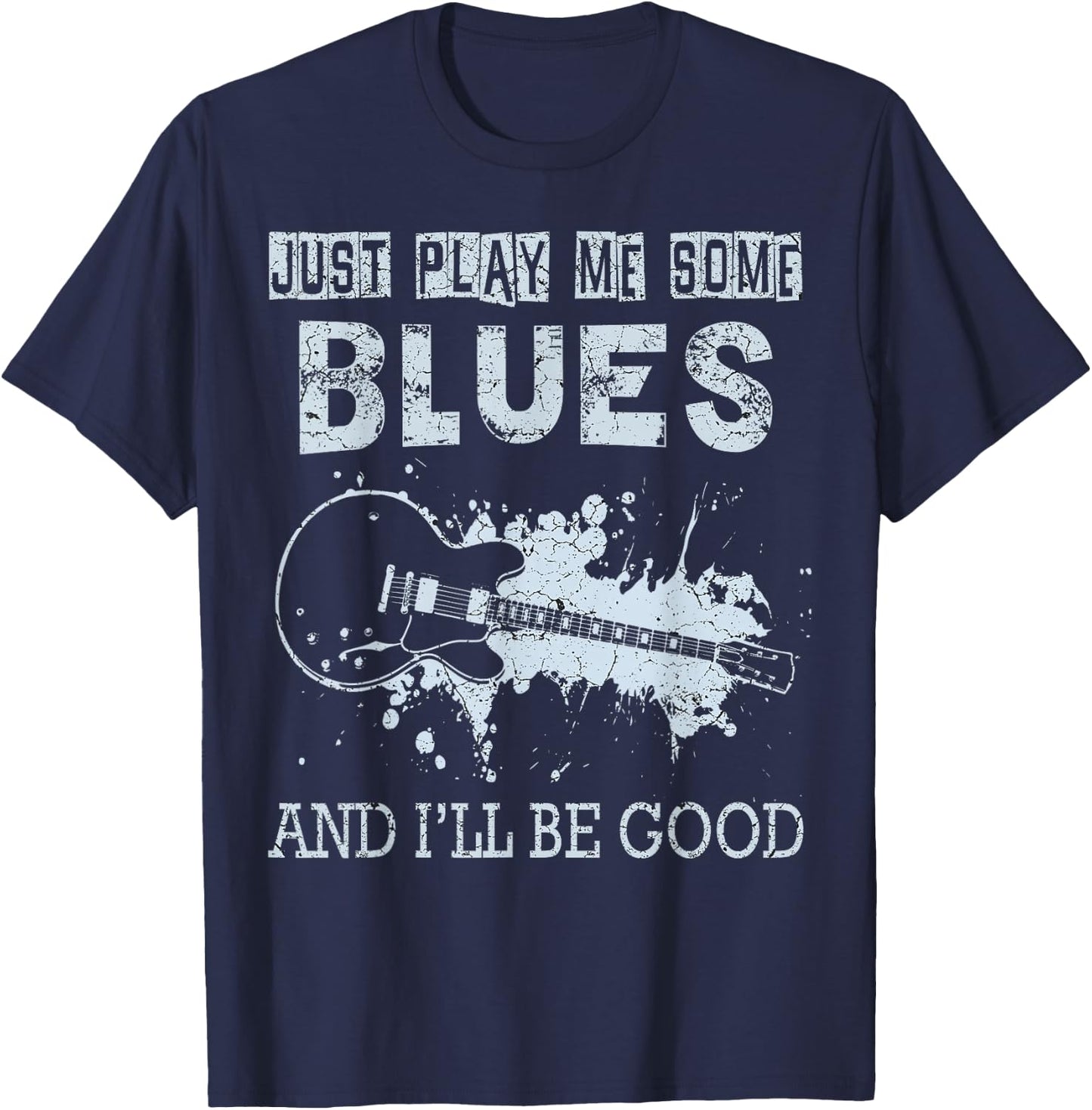 Blues Music Band Lover Vintage Guitar Teacher Funny Blues T-Shirt - T-Shirt | Navy