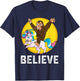 BigFoot Riding Unicorn Believe Sasquatch Men Women Kids T-Shirt - T-Shirt | Navy