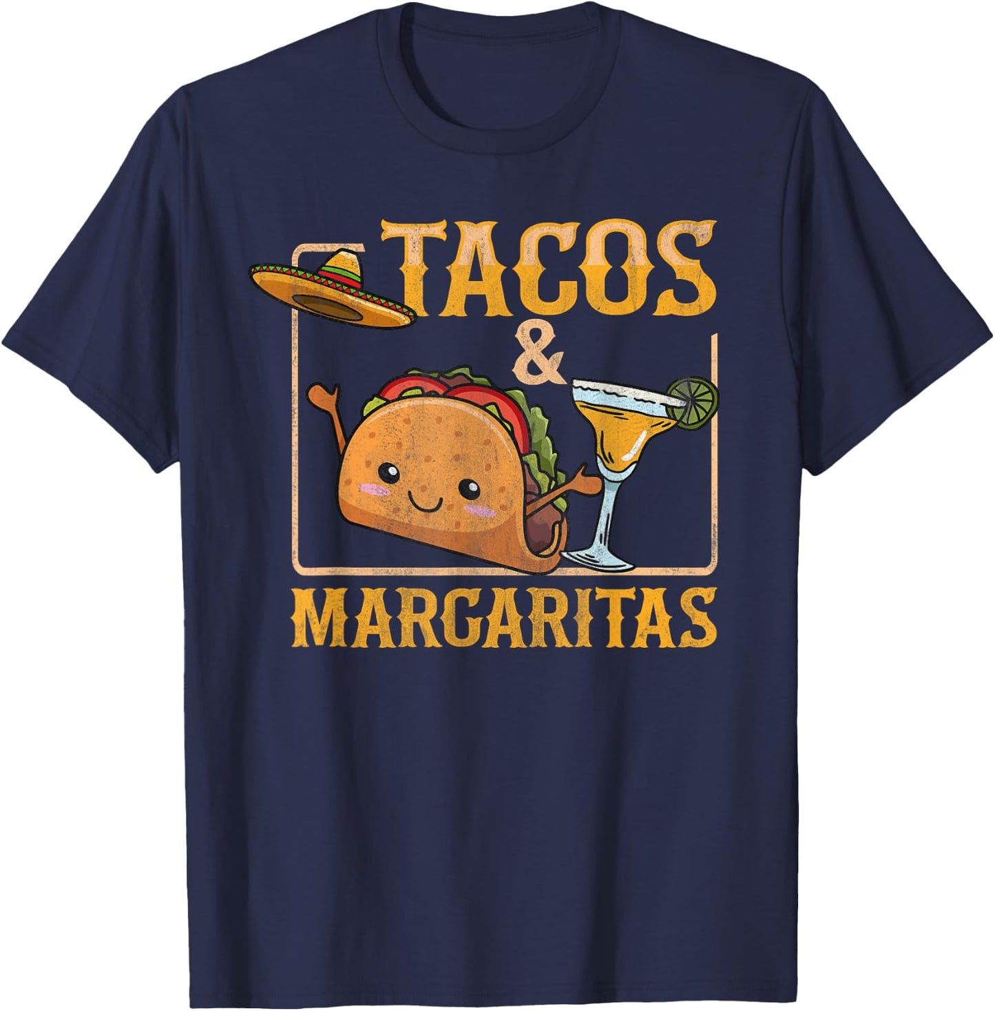 Tacos & Margaritas Design for a Taco Lover T-Shirt - T-Shirt | Navy
