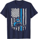 Snowmobile American Flag Vintage Snowmobile Riding T-Shirt - T-Shirt | Navy