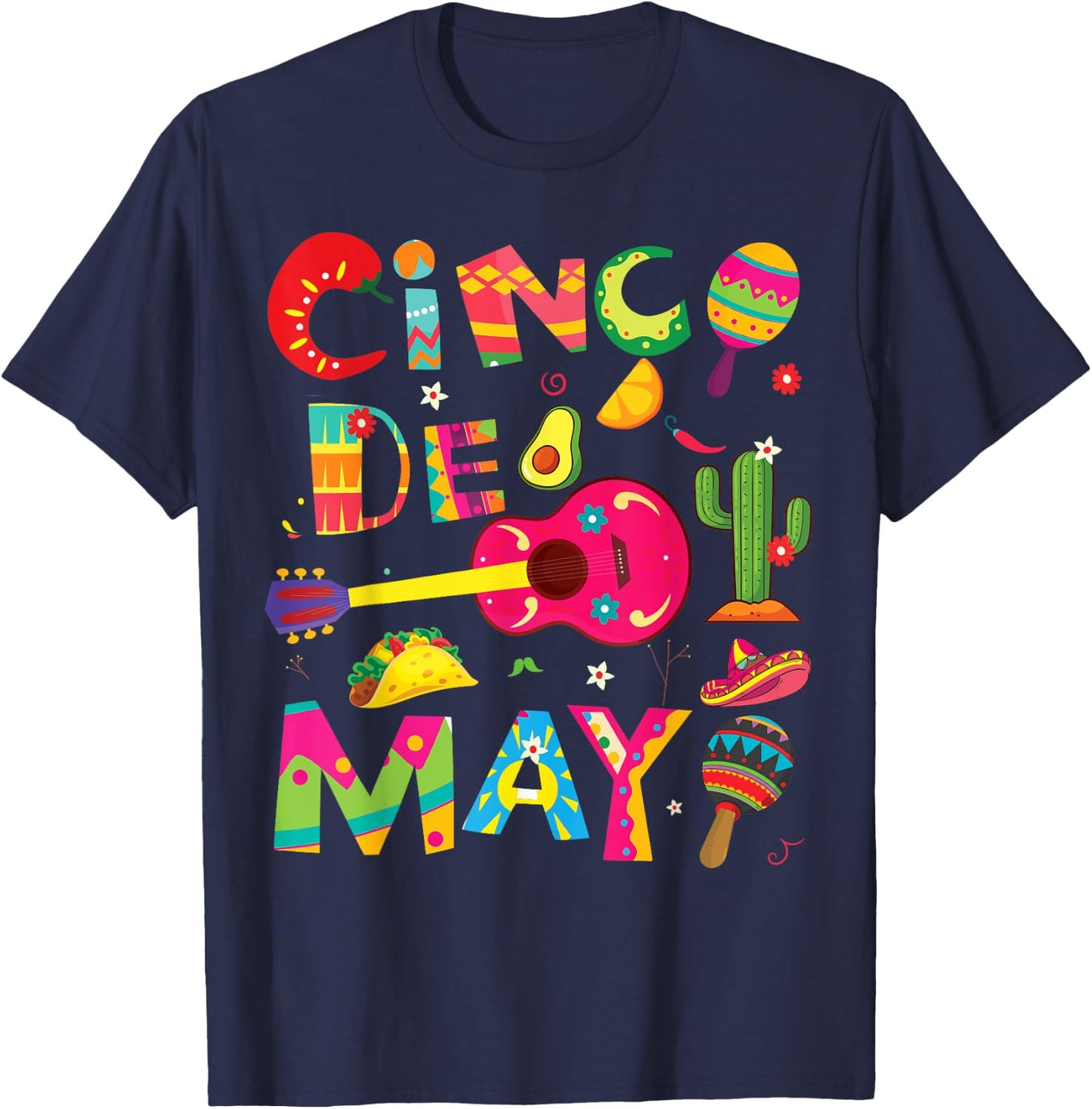 Cinco de Mayo, Men Women kids funny Mexican fiesta 5 De Mayo T-Shirt - T-Shirt | Navy