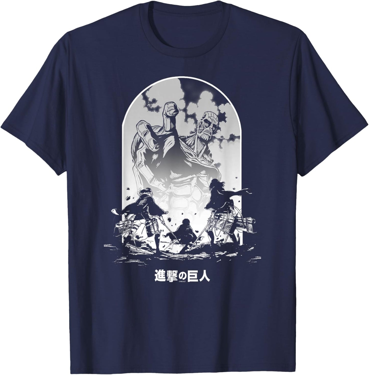 Attack on Titan Season 2 Colossal Titan Face Off Anime T-Shirt - T-Shirt | Navy