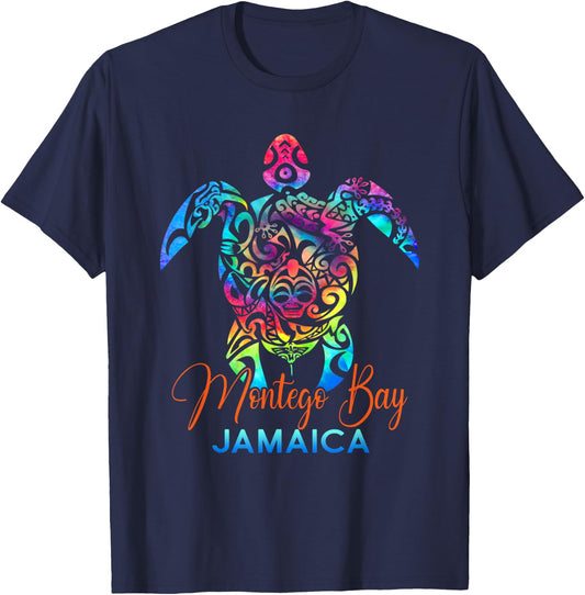 Montego Bay Jamaica Sea Turtle Family Vacation Summer 2025 Men Women Kids T-Shirt - T-Shirt | Navy