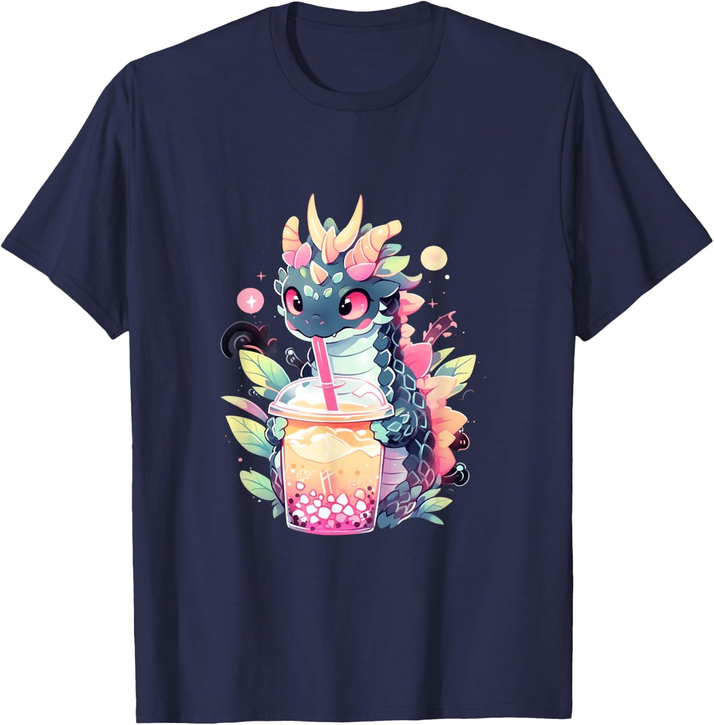 Dragon Boba Tea Bubble Tea Anime Kawaii T-Shirt - T-Shirt | Navy
