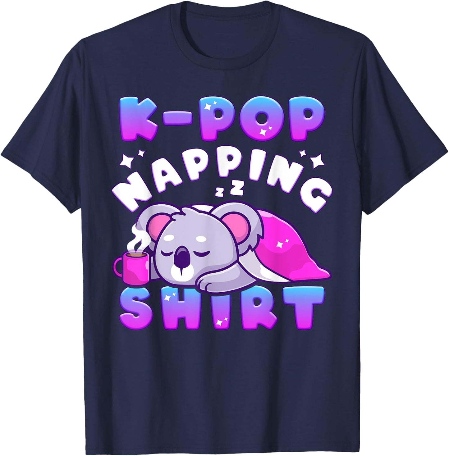 K-Pop Music, Sleeping Koala, Cute K-Pop Napping T-Shirt - T-Shirt | Navy