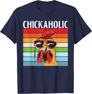 Chickaholic Hen Chicken Lover T-Shirt - T-Shirt | Navy