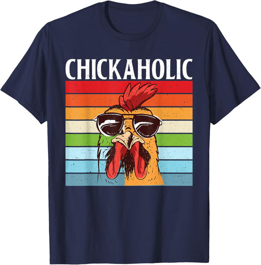 Chickaholic Hen Chicken Lover T-Shirt - T-Shirt | Navy