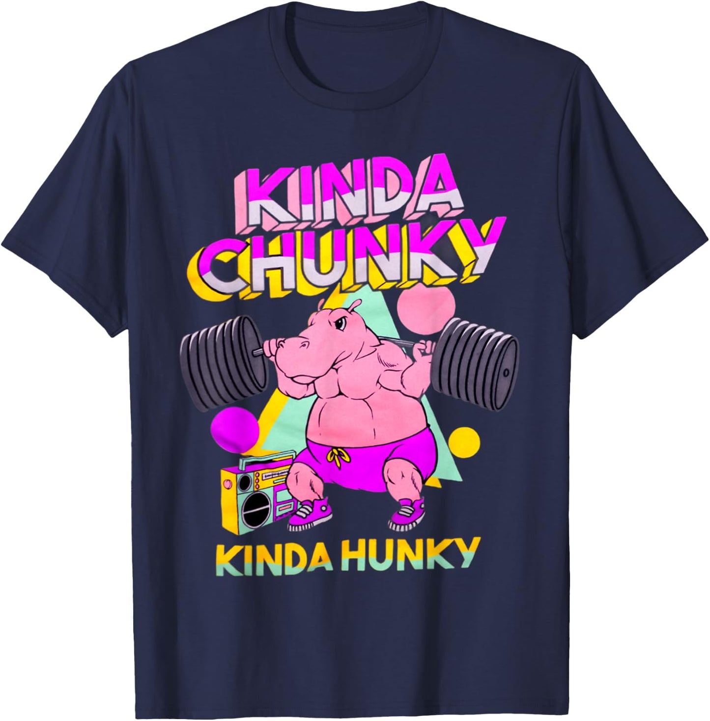 Kinda Chunky Kinda Hunky, Bodybuilding Gym T-Shirt - T-Shirt | Navy