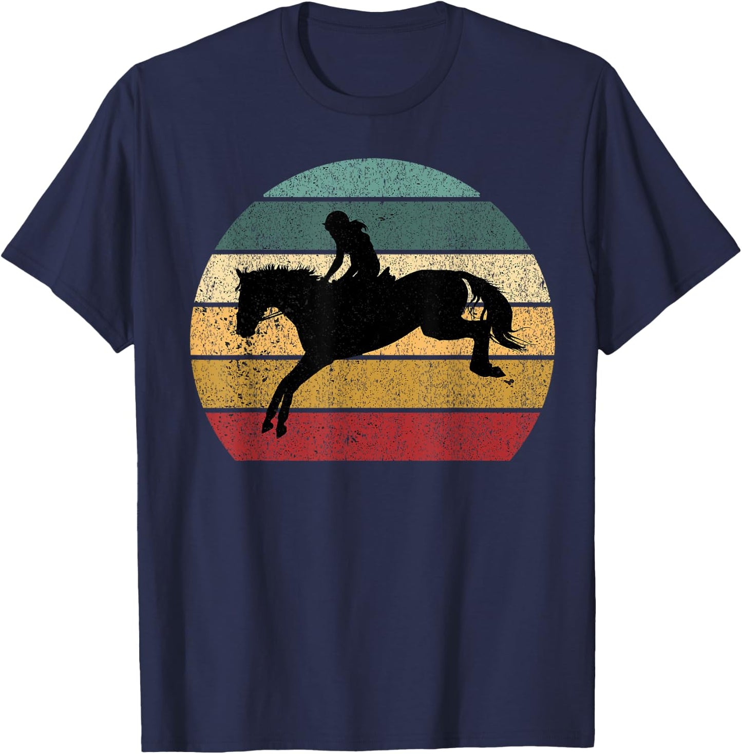 Girl Horse Riding Cowgirl Vintage Texas Ranch Equestrian T-Shirt - T-Shirt | Navy