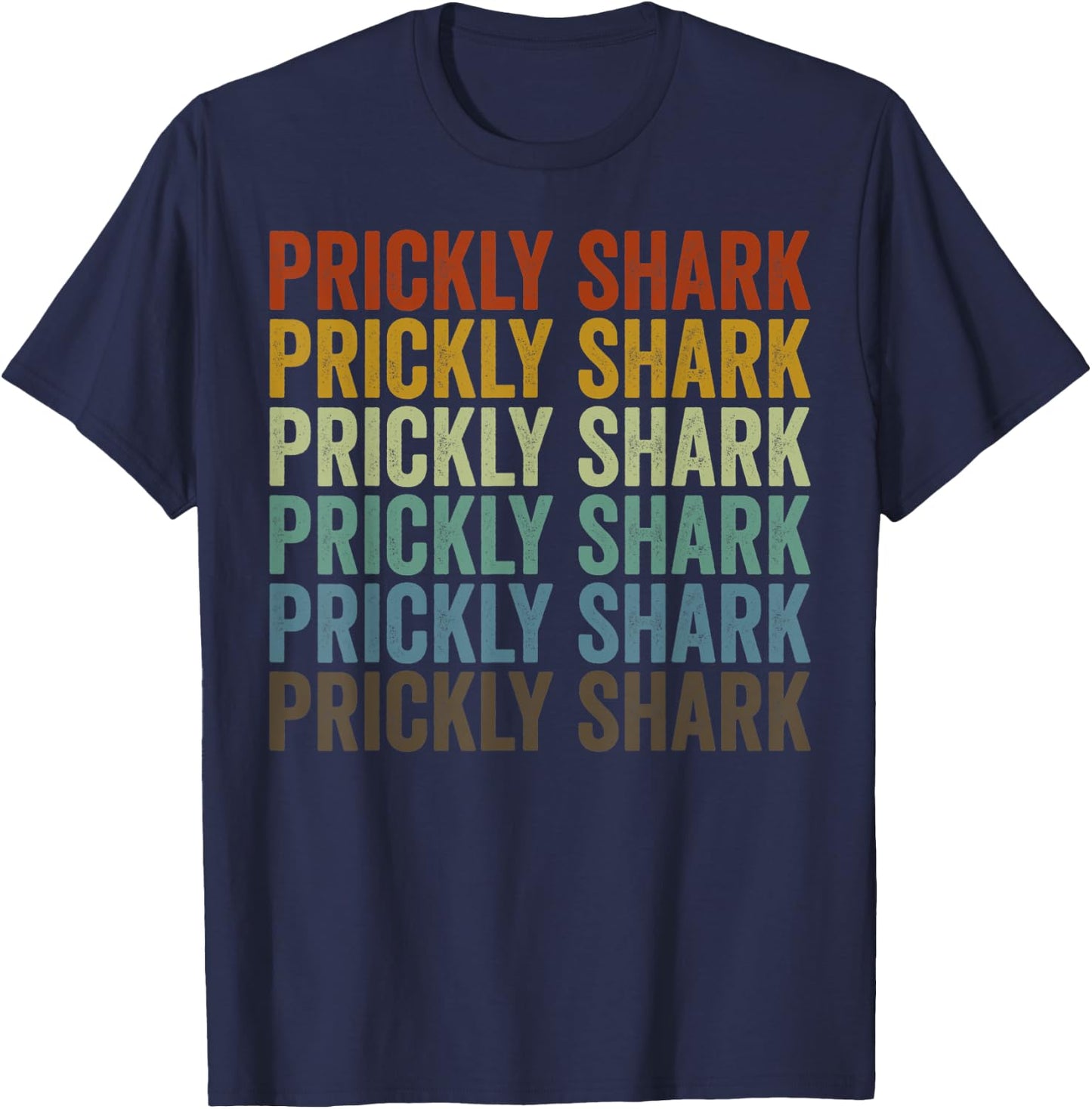Prickly Shark Fish Retro T-Shirt - T-Shirt | Navy