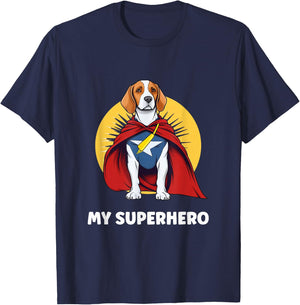 Beagle My Superhero T-Shirt - T-Shirt | Navy