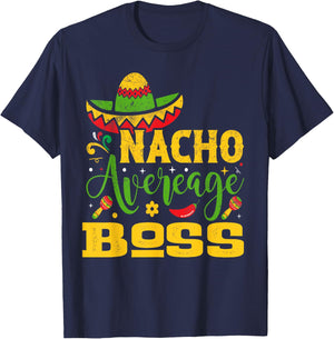 Nacho Average BOSS Custom Name Cinco De Mayo Sombrero T-Shirt - T-Shirt | Navy