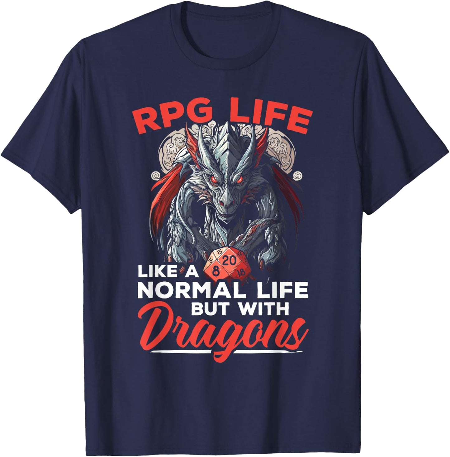 RPG Gaming Role Playing D20 Tabletop Games Funny RPG Gamer T-Shirt - T-Shirt | Navy