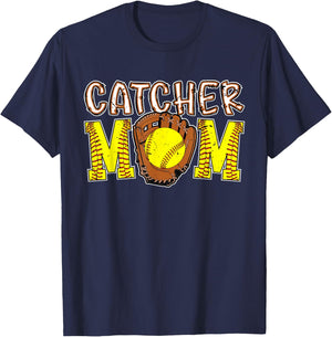 Catcher Mom Softball Catcher Mom Softball Catcher Mama T-Shirt - T-Shirt | Navy