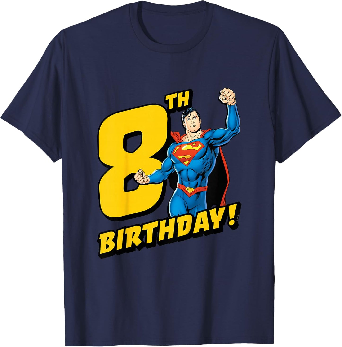 Kids Superman 8th Birthday T-Shirt - T-Shirt | Navy