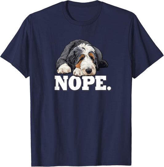 & Cute Pet Sleep Nap NOPE Bernedoodle Dog Lover T-Shirt - T-Shirt | Navy
