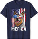 Merica 4th July Australian Cattle Dog US Flag Heeler Mom Dad T-Shirt - T-Shirt | Navy