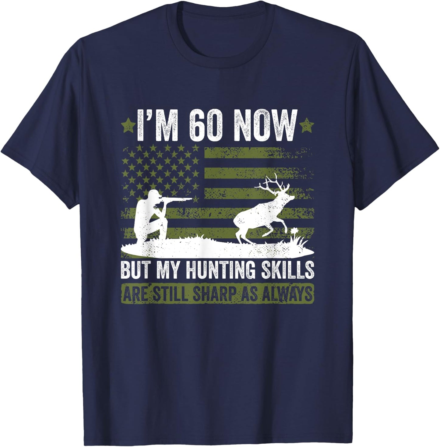 Hunter birthday 60 years old hunter 60th birthday hunting T-Shirt - T-Shirt | Navy
