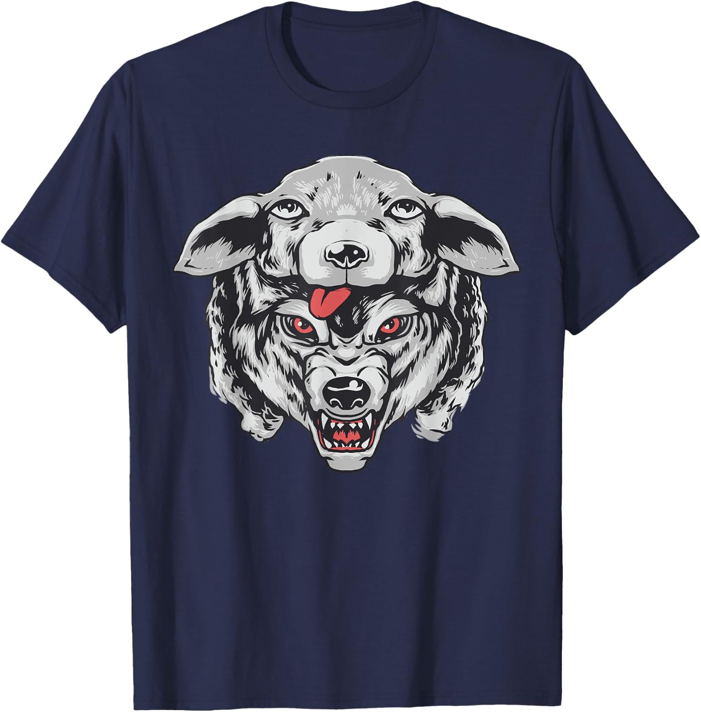 Wolf in Sheep's clothing head for lovers wolves Hunter face T-Shirt - T-Shirt | Navy