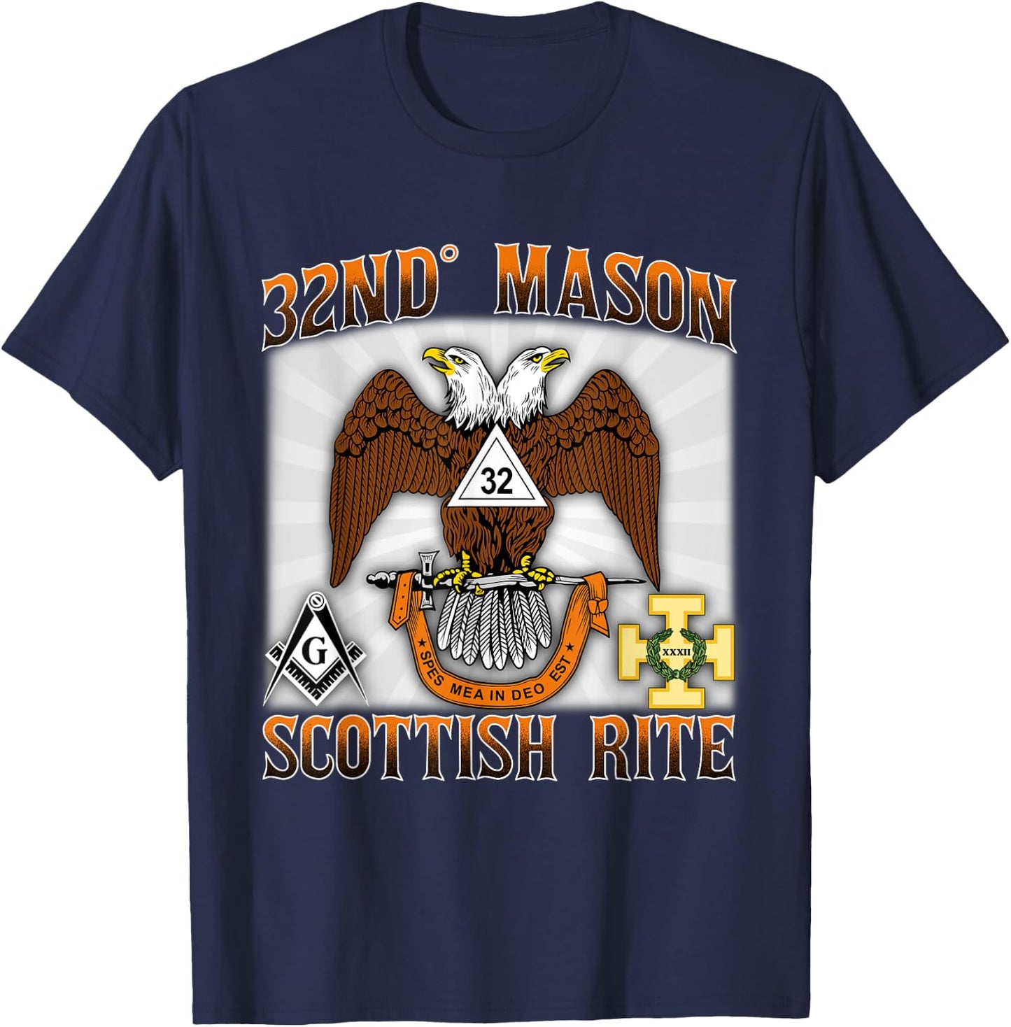 Scottish Rite Mason 32nd Masonic 32 AASR WD Valley Old Style T-Shirt - T-Shirt | Navy