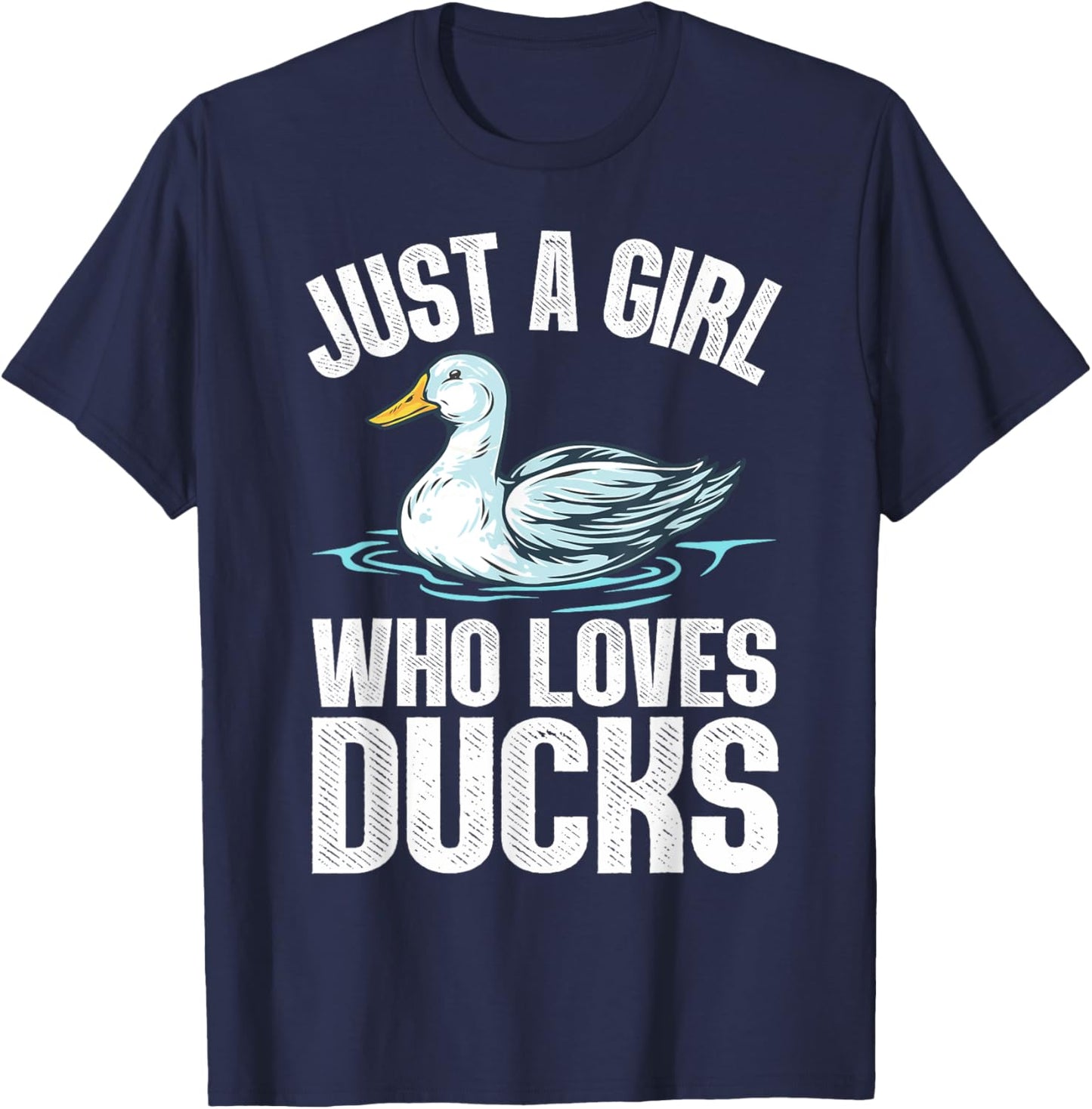 Cool Duck Girls Rubber Duck Yellow Mandarin Ducks T-Shirt - T-Shirt | Navy