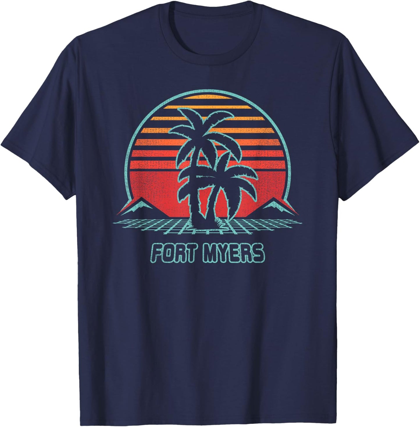Fort Myers Retro Vintage 80s Style T-Shirt - T-Shirt | Navy