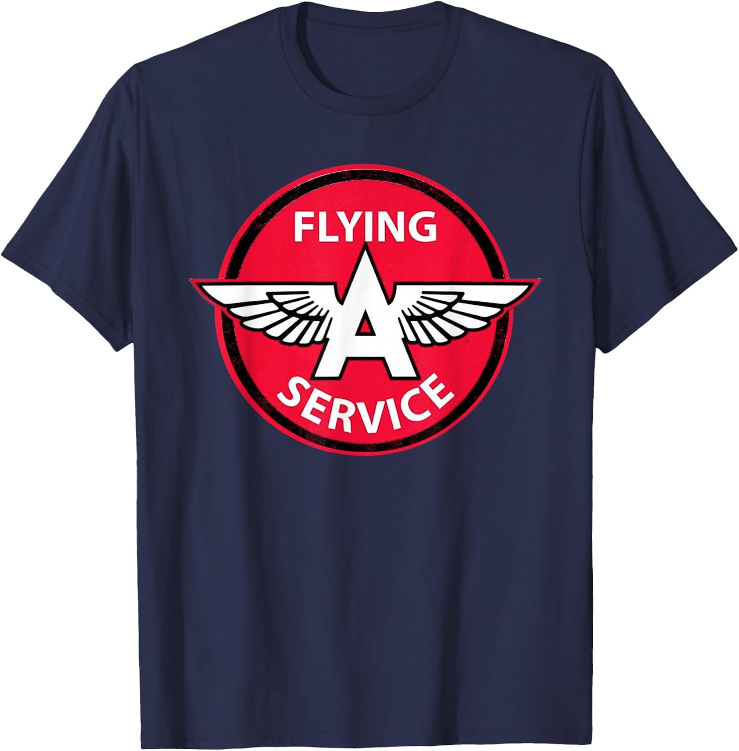 Retro Vintage Gas Station Flying A Service Motor Oil Car T-Shirt - T-Shirt | Navy