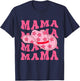 Pink Cowboy Hat Western Cowgirl Mama Groovy Country Mom T-Shirt - T-Shirt | Navy