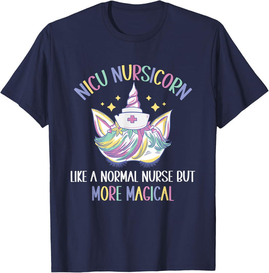 NICU Nursicorn like a normal NICU Nurse T-Shirt - T-Shirt | Navy