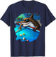 Cool Shark Playing Pool Billiards in Lounge Funny Sharks T-Shirt - T-Shirt | Navy