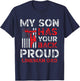 My Son Has Your Back Proud Lineman Dad T-Shirt - T-Shirt | Navy