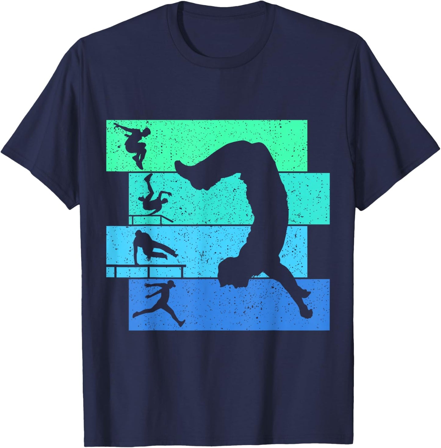 Cool Parkour & Freerunning Gifts Retro Parkour Traceur Boys Kids Men T-Shirt - T-Shirt | Navy