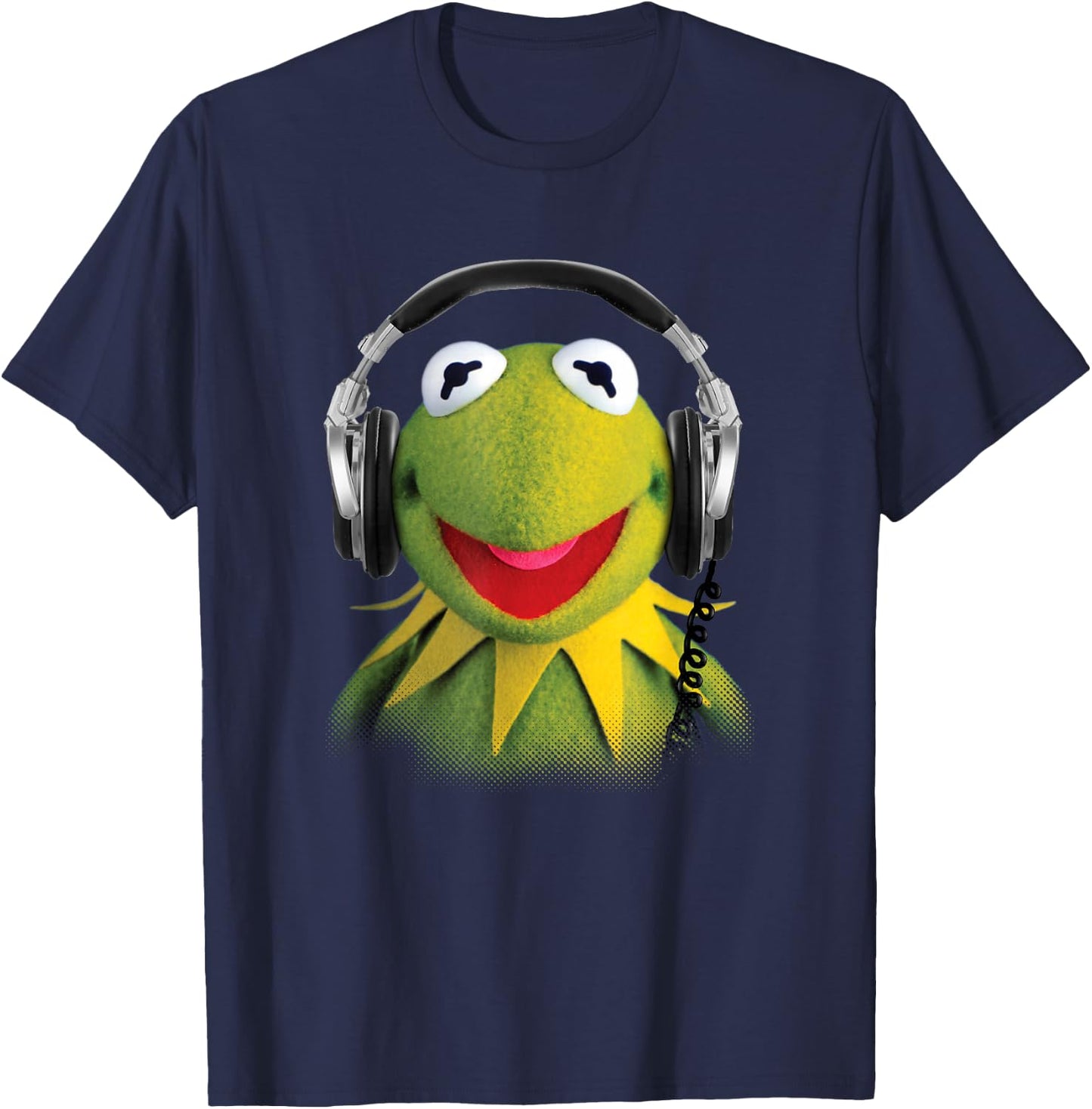 Disney The Muppets Kermit The Frog Studio Session Headphones T-Shirt - T-Shirt | Navy