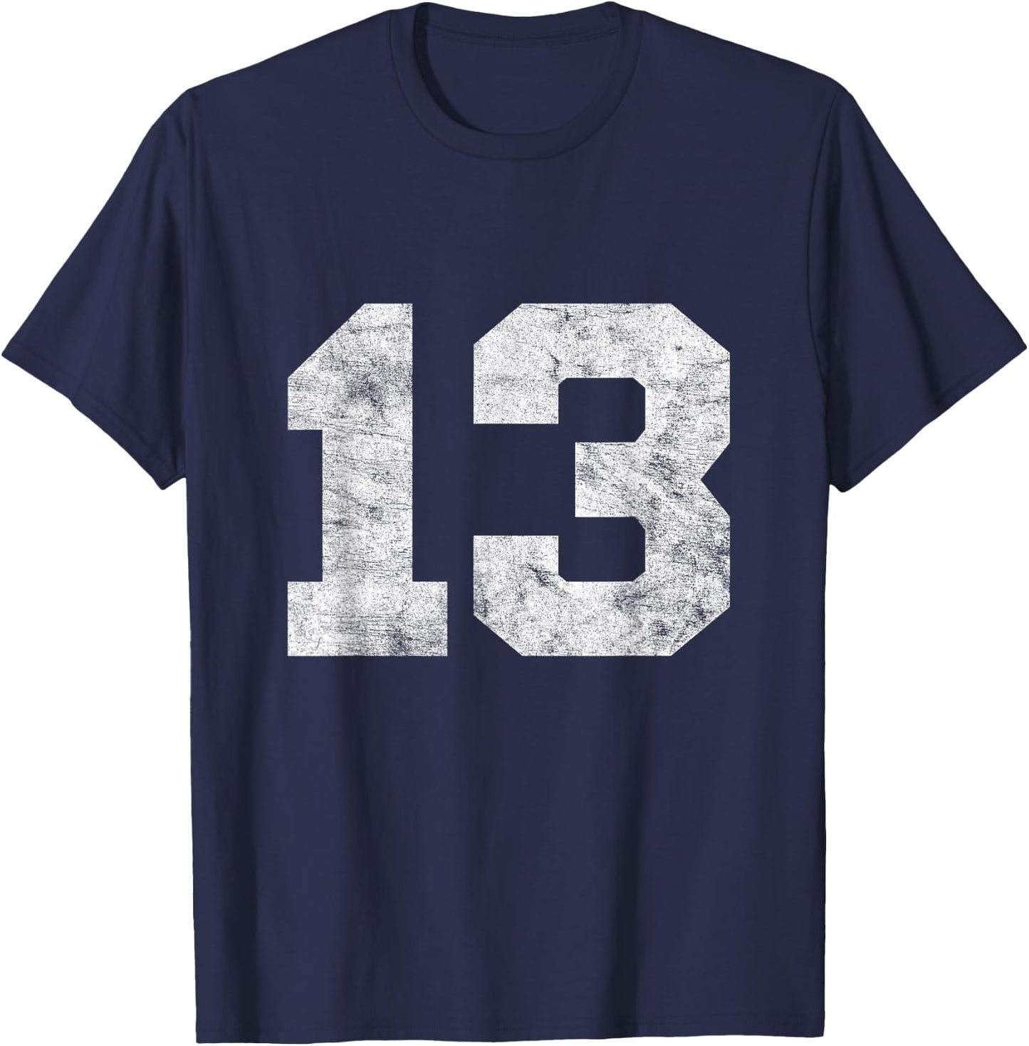 Vintage Lucky Number 13 Birthday Sports Player Team Athlete T-Shirt - T-Shirt | Navy