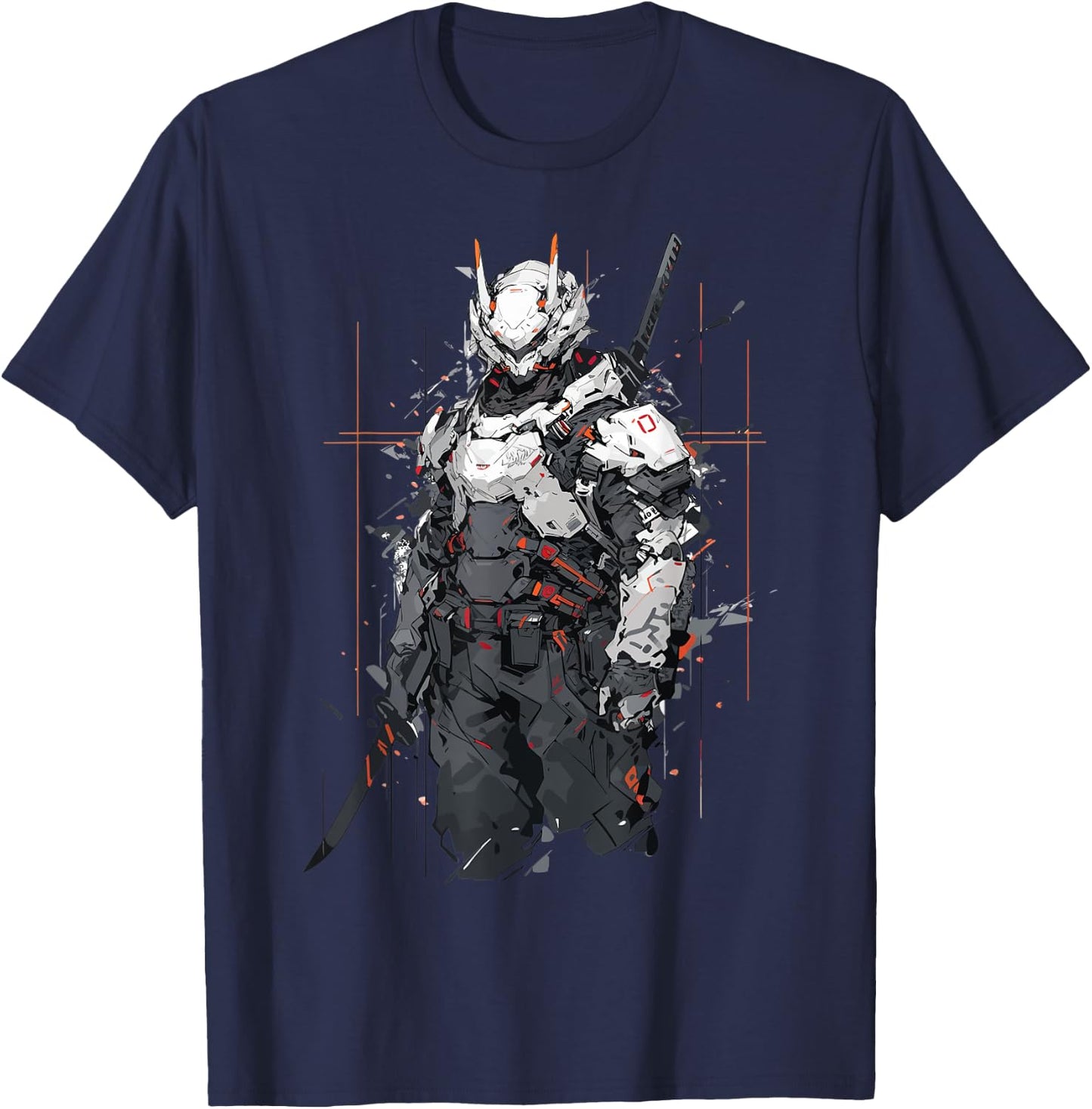 Ninja Shinobi Cyborg Warrior Robotic Anime Manga Comic Style T-Shirt - T-Shirt | Navy