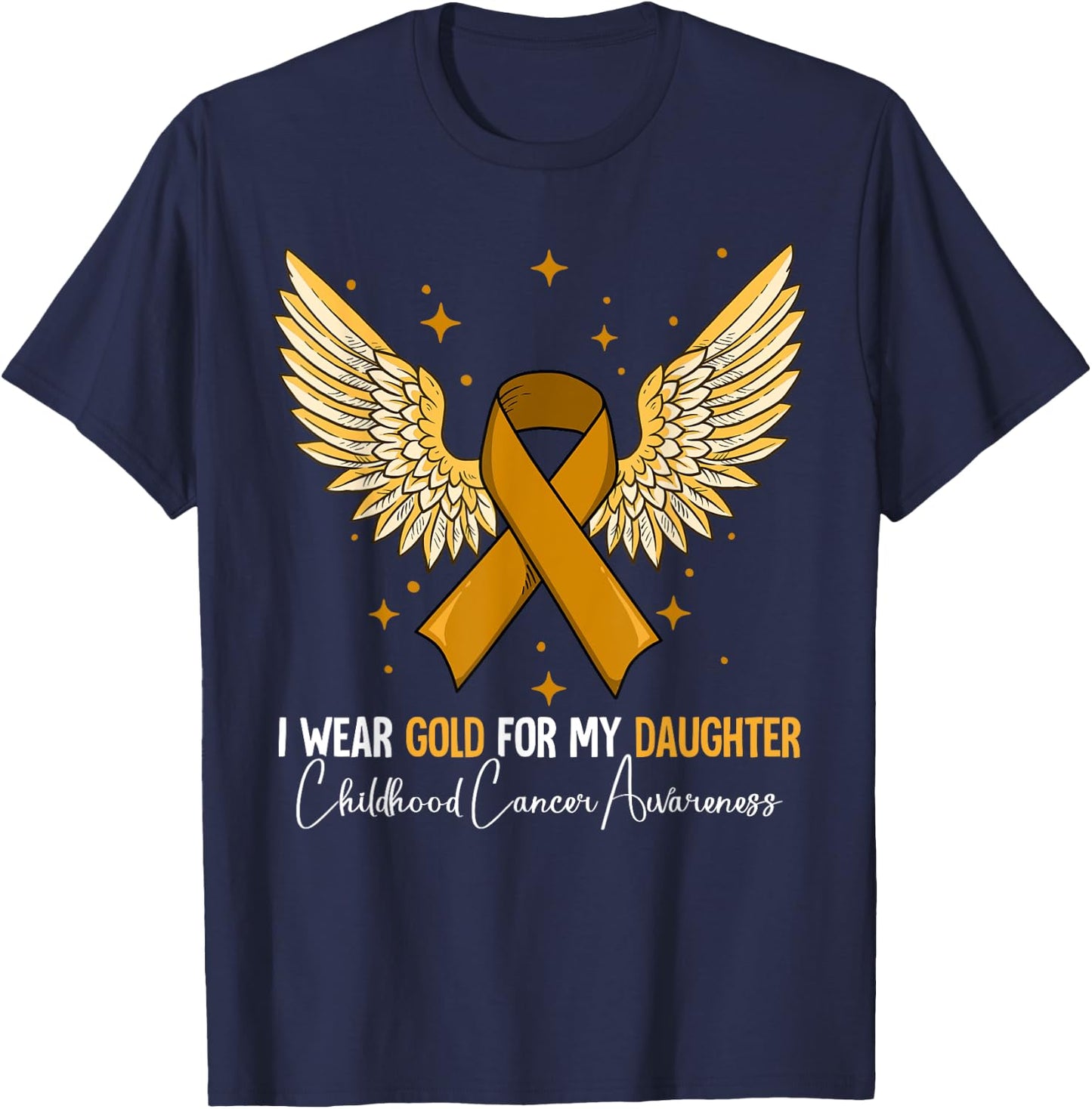 Daughter Childhood Cancer Awareness T-Shirt - T-Shirt | Navy