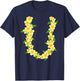 Hawaiian Flower Necklace Tropical Summer Holiday Lei T-Shirt - T-Shirt | Navy