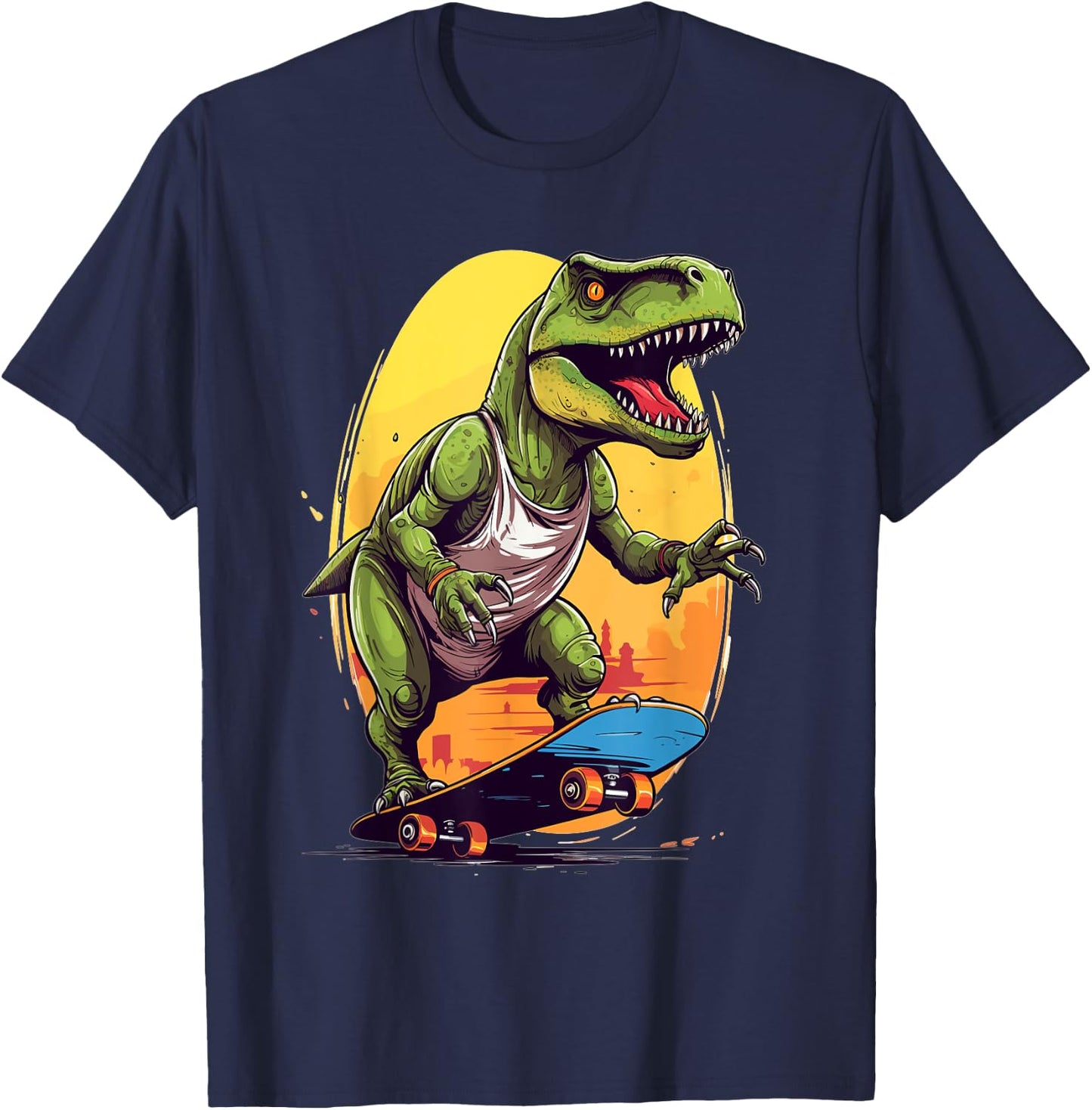 T-Rex Skater - Skateboard Skateboarder Skateboarding T-Shirt - T-Shirt | Navy