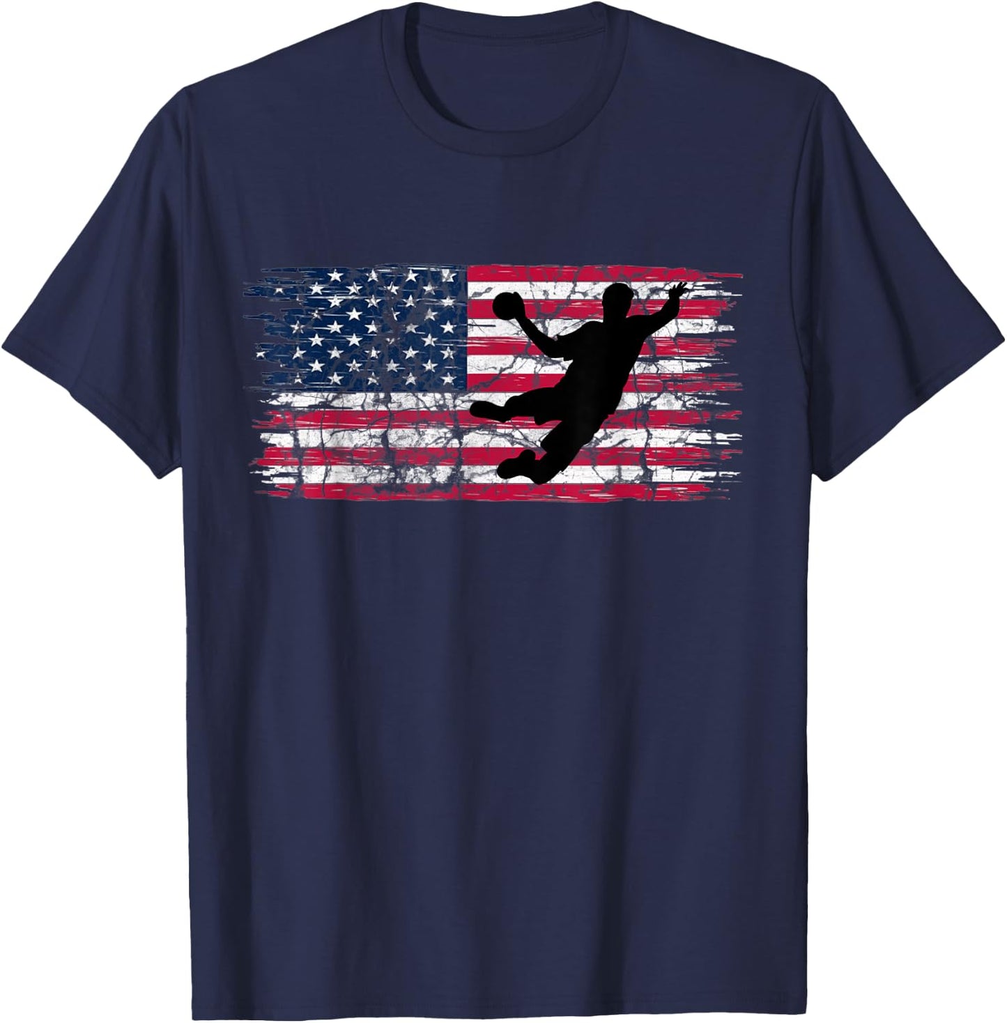 Handball USA flag Handball player T-Shirt - T-Shirt | Navy