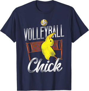 Volleyball Player Team Chicken Vintage Volleyball Chick T-Shirt - T-Shirt | Navy