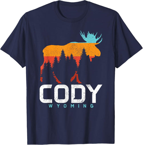 Cody Wyoming Vintage Retro Pride Souvenir Moose Nature
